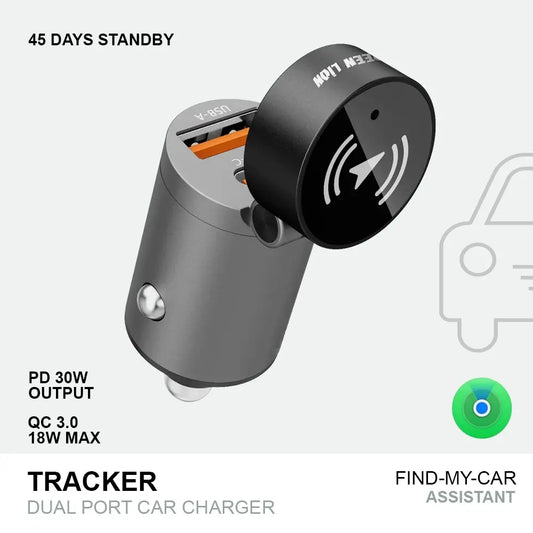Dual Fast Port Car Charger with Car Tracker - Worldwide Coverage